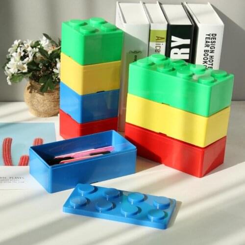 Creative Stackable Storage Box Building Block Makeup Organizer Office Desktop Box Stationary Holder Space Saving Drawer