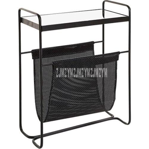 Nordic Style Small Sofa Side Table Black Iron Art Movable Modern Coffee Table Modern Bedside Nightstand Mini Creative Tea Table