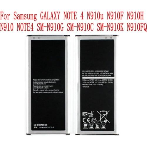 Original EB-BN910BBK EB-BN910BBE 3220mAh battery For Samsung GALAXY NOTE4 N910a N910U N910F N910H N910V N910C Mobile Phone