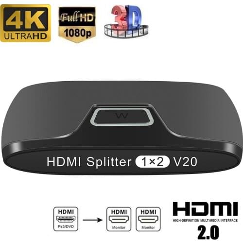Wiistar HDMI Splitter 1 In 2 Out 4K60Hz 1080P HDMI2.0 Splitter 1x2 Converter Adapter for PS4 TV Box HDTV DVD