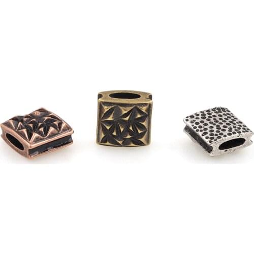 Retro Square Spacer Beads, Woven Accessories, DIY Jewelry And Bracelet Necklace Making Supplies 9x9x4.5MM