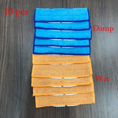 10pcs/lot 5pcs robot cleaner brushes spare parts Damp +5 pcs Washable wet Pad for iRobot Braava Jet 240 241