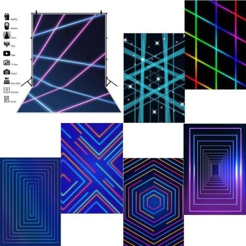 Light Line Backdrop Disco Bar Stage Adult Party Photographic Background For Photo Studio Decor Banner Props