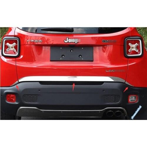 Yimaautotrims Auto Accessory Rear Trunk Lid Cover Tailgate Trim Door Handle Molding Boot Garnish For Jeep Renegade 2015 - 2020