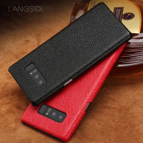 Genuine Leather Lychee texture protective case for Samsung S10 plus S9 S8 note 10Pro 9 8 Business phone case for Samsung A70 A50