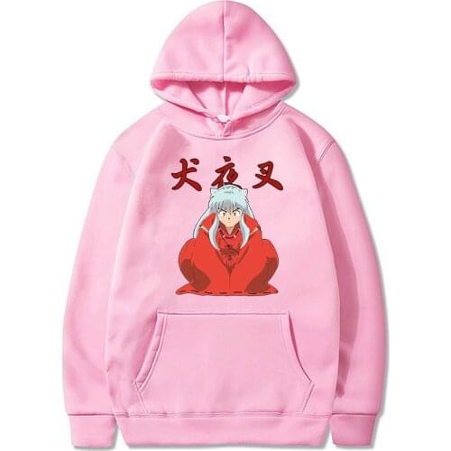 Womens Hoodies Anime Inuyasha Sweatshirts Men Colthing Hooded Casual Tops Unisex Harajuku Sport Pullovers