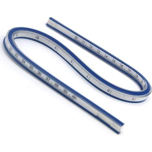 1Pcs 40cm Flexible Vinyl Plastic Drafting Drawing Curve Soft Ruler Paint Draw Bendy French Curve Drafting Rulers School Supply
