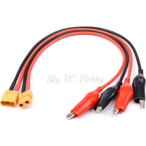 1PCS Universal Charger Cable XT60 Male / Female Connector to Crocodile Clip Conector Plug 14AWG Wire Cable