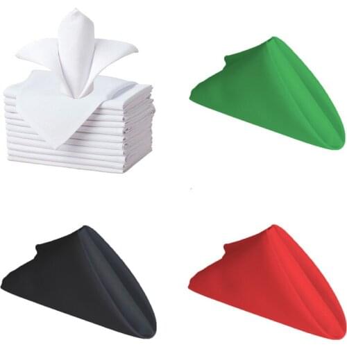 Free Shipping 100 PCS 40cm*40cm Plain Polyester Napkin Serviette for Restaurant Catering Hotel