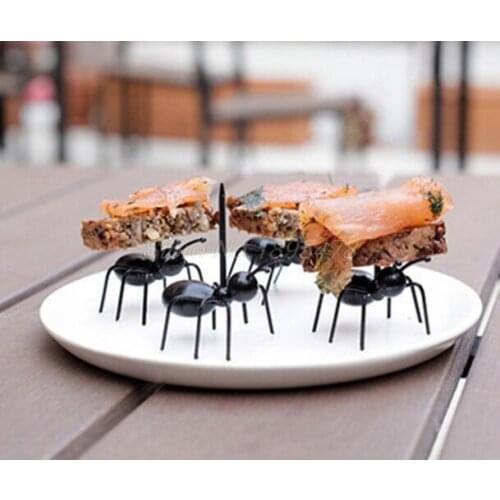 12pcs/set Reusable Kawaii Ant Fruit Fork Newest Tableware Multiple Use Snack Cake Dessert Forks For Party Fruit Pick 144set