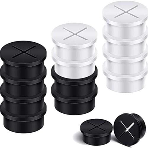 12 Pieces Cable Cord Grommet Desk Cable Hole Cover 1 Inch Rubber Wire Organizer for Desk Table TV Hole Cable Management