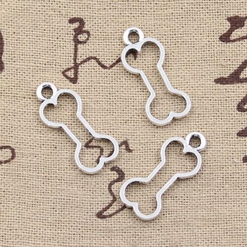 20pcs Charms Hollow Dog Bone 25x11mm Antique Making Pendant fit,Vintage Tibetan Bronze Silver color,DIY Handmade Jewelry