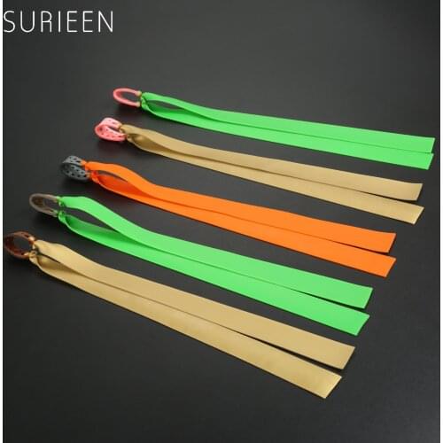 SURIEEN 5pcs /lot Outdoor Slingshot Powerful Elastic Flat Rubber Band Hunting Catapult Practical Fitness Resistance Bands 0.8mm