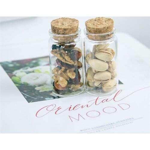 50Pcs 50ml Corks Craft Vials Mini Hyaline Glass Container Creative Handicraft Reusable Travel Hyaline Cosmetics Gifts Bottles