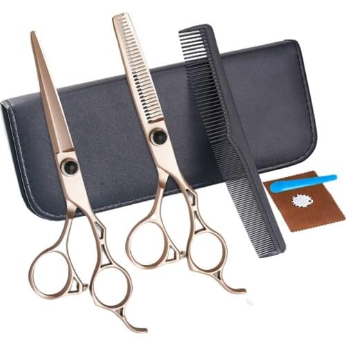 6 Inch Para Cortar Cabello Tijeras Japonesas Titanium Rose Gold Color Barber Hair Cutting Scissors Hair Cutting Shears