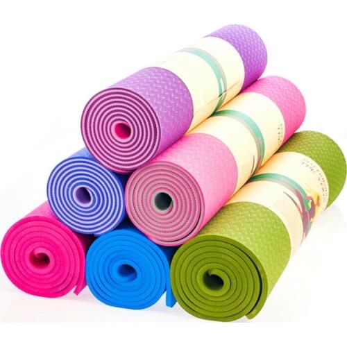 8MM TPE Non-slip Yoga Mats For Fitness Tasteless Brand Pilates Mat 8Color Gym Exercise Sport Mats Pads with Yoga Bag Yoga Strap
