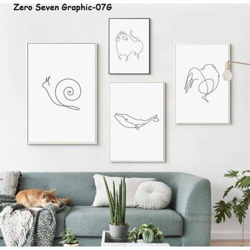 Abstract Line Animal Butterfly Snail Lion Canvas Painting Print Poster Living Room Art Picture Home Wall Decoration