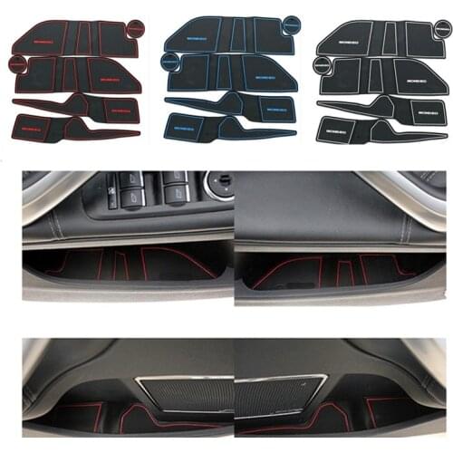 Auto Accessories Car Non-slip Interior Door Pad Cup Mat Door Gate Slot Pad Storage Box Mat For Ford Mondeo 2007-2013 6Pcs