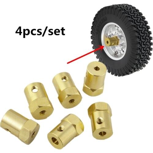 AXSPEED 4pcs/set 3mm 4mm 5mm 6mm 7mm 8mm Brass Hexagon Flexible Shaft Coupling Rigid Coupler Motor Connector