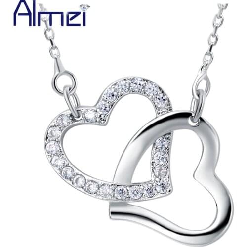 Bijoux Silver Jewelry Heart Necklace Collares Joias Joyas Acessorios Para Mulher Accessories for Woman Bijoux Femme Ulove N878