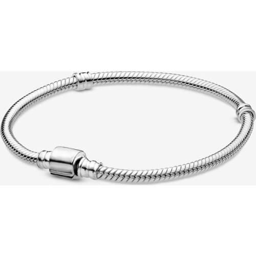 2020 New 925 Sterling Silver Bracelet Barrel Clasp Snake Chain Bracelet Women Fashion Jewelry Gift