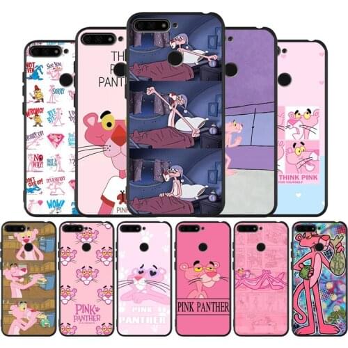 Cute pink Panther holster black Phone Case For Huawei Honor 8 8X 9 10 20 30 Pro 10 20 lite Mate 10 20 30 PRO 20 lite