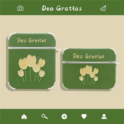 Headset Protective Cover For Apple Air pods 2 1 Silicone soft Case For Airpods Pro Earphone cases tulip flower Accessories capa