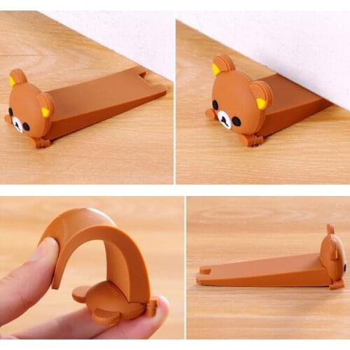 Baby Satefy Door Stopper Finger Protection Corner Guards Cartoon Children Door Stoppers Holder Silicone Mouse Shape
