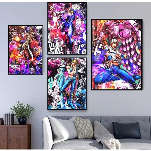 DIY Diamond Painting Color Graffiti Jojo S Bizarre Anime Cross Stitch Kit Full Diamond Embroidery Mosaic Rhinestone Home Decor