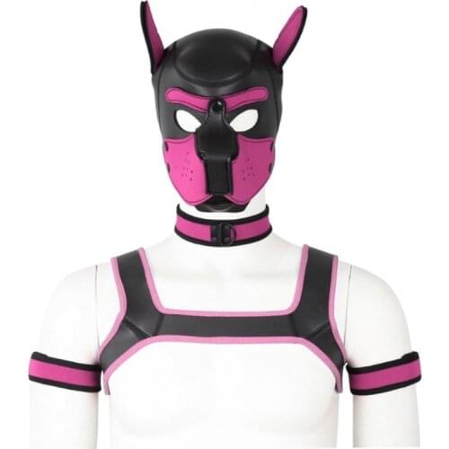 Fetish Toy Puppy Play Dog BDSM Leather Hooded Collar Arms Shoulders Fantasy Kit Bondage Sex Toys For Slave Couple Adult Game