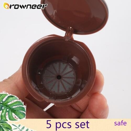 3 Pcs Capsule Cup Brown PP Stainless Steel Coffee Filters Spoon Brush Filter Set Reusable Precision Extraction Easy Clean Caps