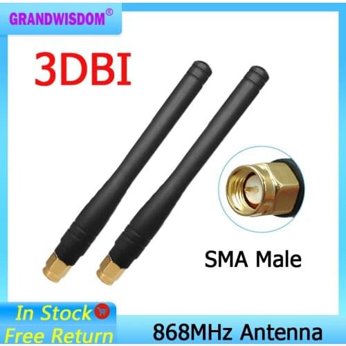 1pcs 868MHz 915MHz Antenna 3dbi SMA Male Connector GSM 915 MHz 868 MHz antena outdoor signal repeater antenne waterproof Lorawan