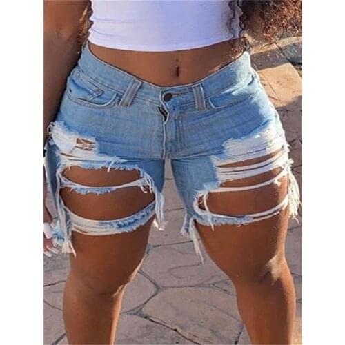 HAOHUO Women Jeans Shorts