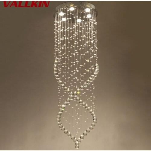 Modern K9 Crystal Chandeliers Silver Led Chandelier Dinning Room Crystal Chandelier Living Room Lamp Lighting with D60CM H200CM