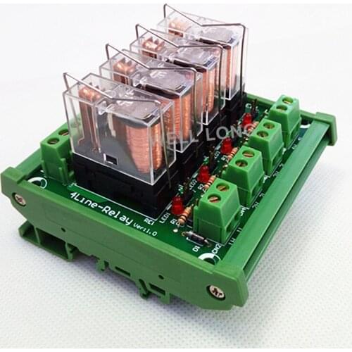 DIN Rail Mount 4 SPDT 16A Power Relay Interface Module,OMRON G2R-1-E DC12V Relay