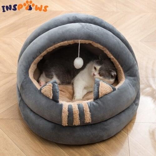 Cat Bed for Indoor Cats, Machine Washable Cat Beds, Cat Beds for Indoor Cats or Small Dogs, Anti-Slip & Water-Resistant Bottom