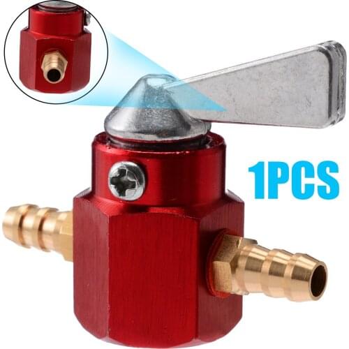 Mayitr 1pc 6mm On-Off Petrol Fuel Tap Petcock Valve Switch Motorcycle Scooter ATV Red Gold Aluminium