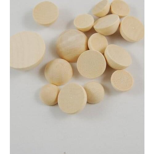 30pcs 15-30mm Hemispherical Natural Wood Beads Unfinished Half Wood Ball Sticker/Patch Cabochon No Hole Wooden Beads for Making