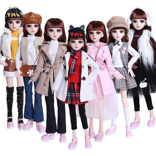 60cm BJD Doll Clothes Doll Dress Set Fashion Casual Suit Dress for 1/3 Doll Accessories Girls Kids Toy Gifts Clothes for Barbies