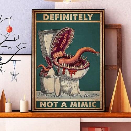 Definitely Not A Mimic Painting DND Posters Art Games Canvas Poster, Home Decor for Bathroom and Restroom