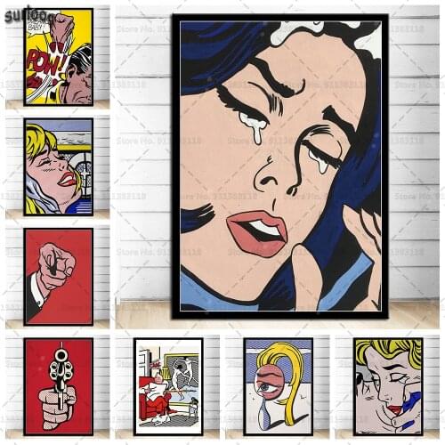 Roy Lichtenstein Artwork Poster Prints Wall Art Canvas Painting Poster Picture for Living Room Home Decoration