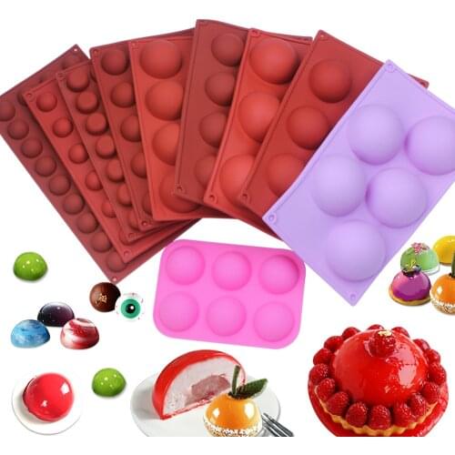 Semicircular silicone mold, the size of the hemisphere can be used as a round ball chocolate pudding mousse dessert baking tool