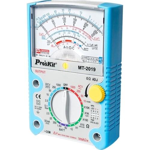 Proskit MT-2017 AC/DC Analog Graph Pointer Multimeter Ammeter Resistance Capacitance Diode Volt Amp Ohm hFE LED Meter