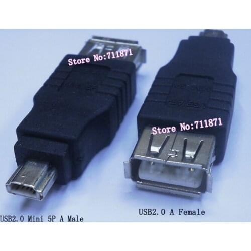 USB2.0 A Female to Mini 5P A Male Connector USB2 5Pin Mini USB A Male to standard A Female Adapter