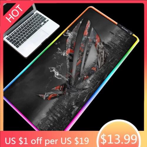 ROG Republic of Gamers Mechanical Pattern Mouse Pad RGB Backlit Keyboard Table Mat with LED Light Keyboard Pad Mousepad 90x40