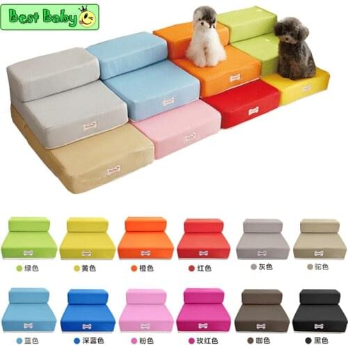 Luxury Mesh Fold Pet Ramp Stairs For Little Small Dog Puppy Cat Animals Mat Mattress Bed Fabric 2-steps with detachable Cover