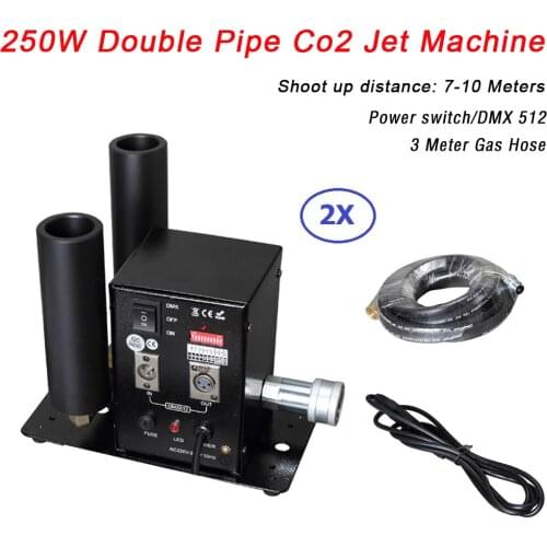 Stage Light Dj Equipments 250W Double Pipe Co2 Jet Machine DMX 512 Control CO2 Column Jet Machine For Laser Projector Disco Dj