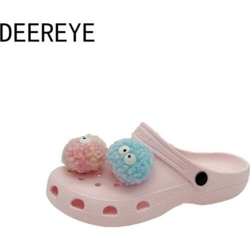 Cute Cartoon Bear Bow Hole Slip-on Slides Womens Designer Beach Shoes Flat Casual Slippers Rainbow Strawberry Sandals Outdoor