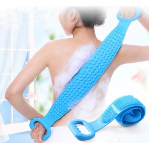 Silicone Bath Scrub Towel Body Brush Bath Belt Exfoliating Back Brush Belt Home Wash Skin Bathroom Shower Cleanning Tools