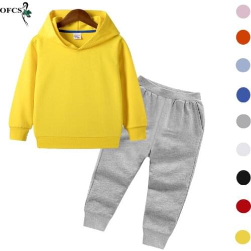 Spring Korean Childrens Clothing New 2-12Years Old Teenager Cotton Hoodie Tracksuits Suit Boys & Girls Sports Leisure Sweatshir